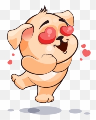 Adorable Dog Emoji Stickers By Suneel Verma - Illustration,Miss Piggy Emoji
