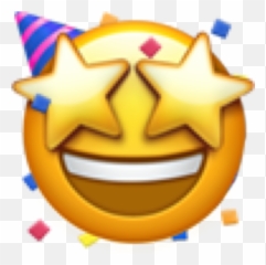 Party Stareyed Star Eye Eyes Amazing Surprise Suprisepa - Iphone Stickers De Emojis,Star Eye Emoji