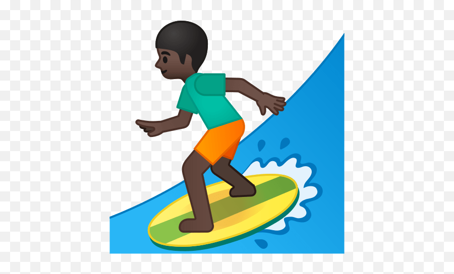 Person Surfing Emoji With Dark Skin Tone Meaning And - Surfing Emoji,Surf Emoji