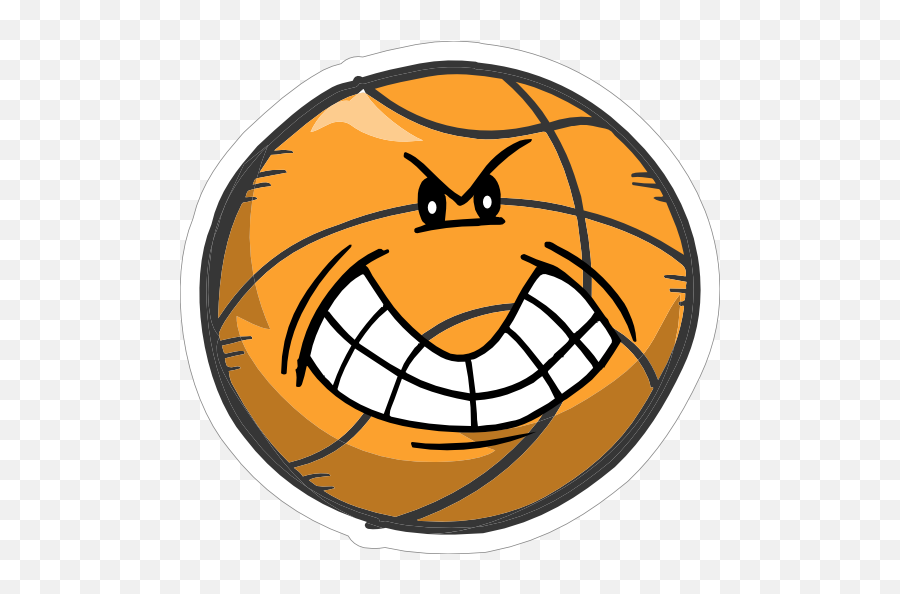 Angry Emoji Basketball Sticker - Basketball Hoop,Angry Emoji