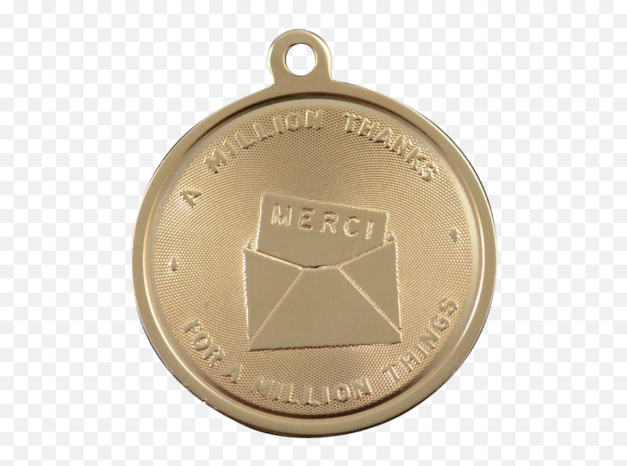 14k 1960u0027s Merci Million Thanks Thank You Retro Charm - Locket Emoji,Gold Medal Emoji