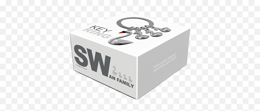 Swan Family Keyring - Box Emoji,Swan Emoji