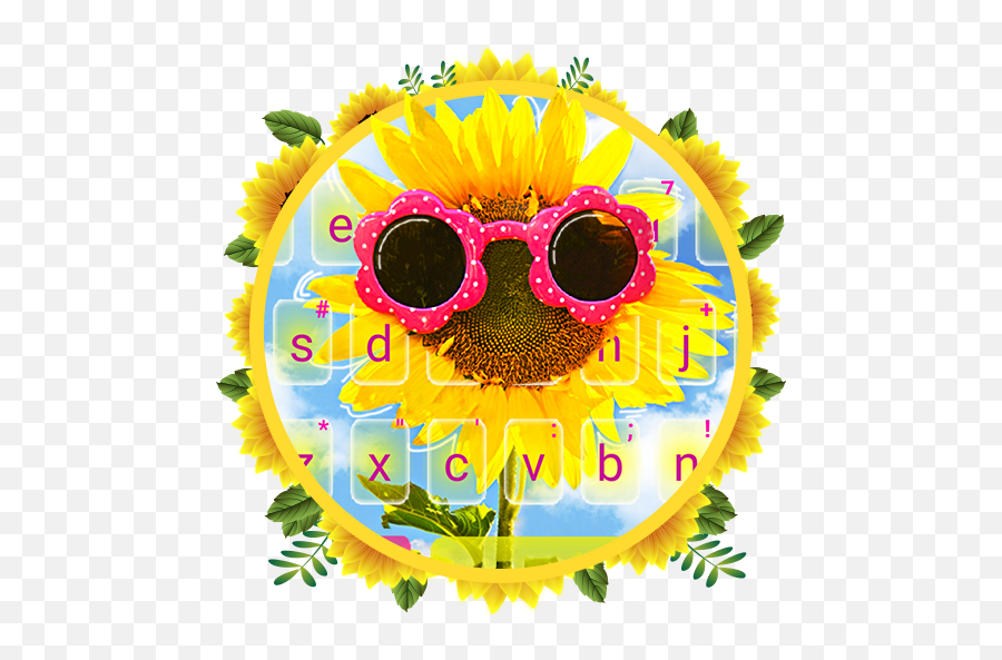 Sunglass Sunflower Keyboard Theme - Sunflower Emoji,Sunglasses Emoji Copy And Paste