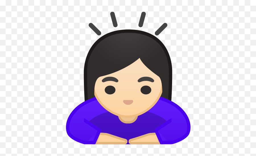 Woman Bowing Emoji With Light Skin Tone - Emoji Bowinig Png,Bowing Emoji Text