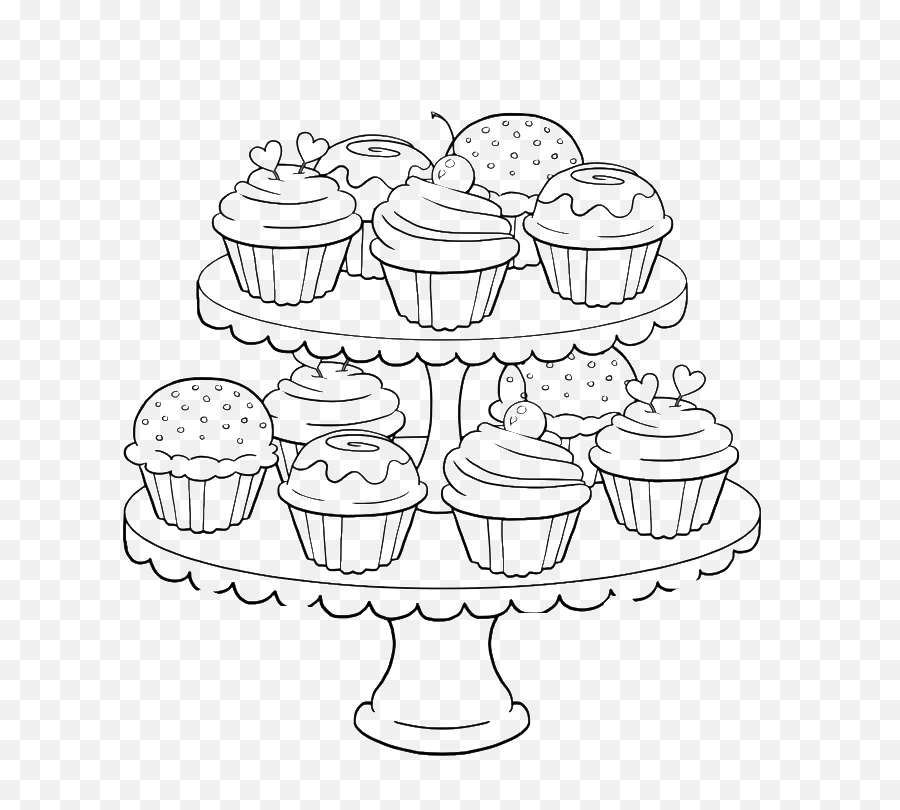 Princess Cupcake Coloring Pages - Printable Coloring Pages Cupcakes Emoji,Emoji Cupcake Stand