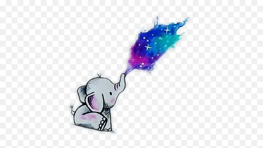 Galaxy Elephant Sticker - Galaxy Elephant Emoji,Elephant Emoji