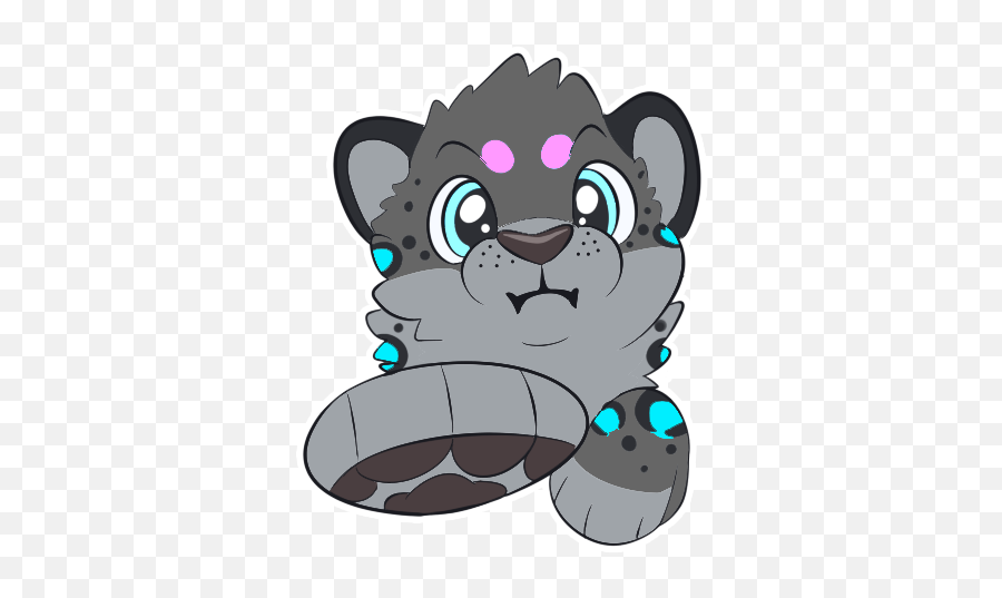 Spencer The Snow Leopard By Greytek Industries Llc - Dot Emoji,Leopard Emoji