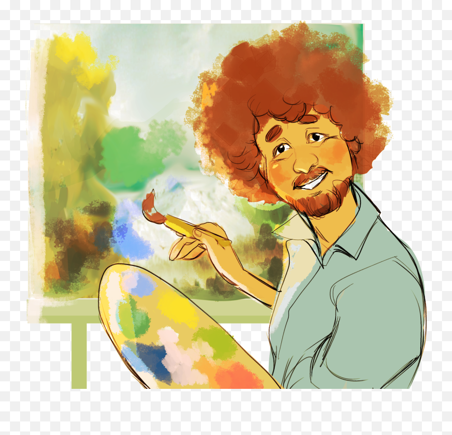Paint Clipart Person Painting Paint - Painting Bob Ross Happy Accidents Emoji,Emoji Paintings