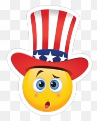 Cute Confused Patriot Emoji Sticker - Clip Art,Confused Emoji Png