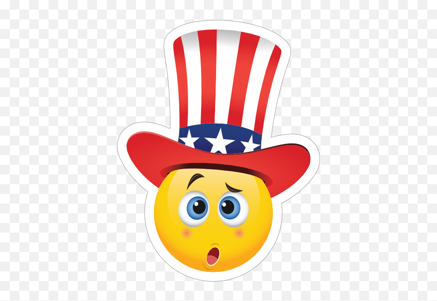 Cute Confused Patriot Emoji Sticker - Clip Art,Confused Emoji Png