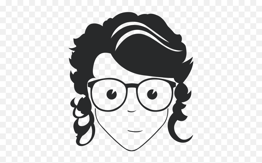 Woman With Glasses Curly Hair Face - Cartoon Emoji,Curly Hair Emoticon