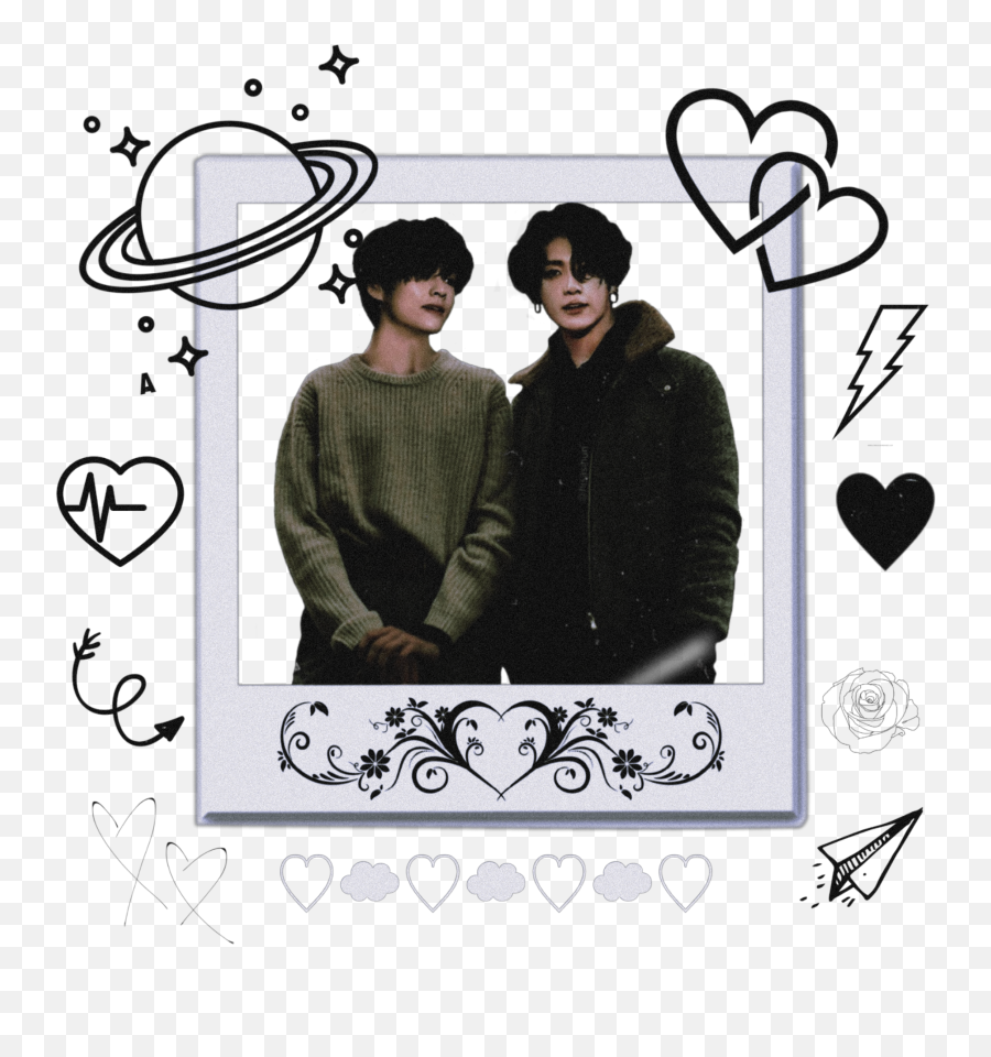 Sticker Taekook Vkook Kpop Bts Ship Gay - Heart Emoji,Gay Couple Emoji