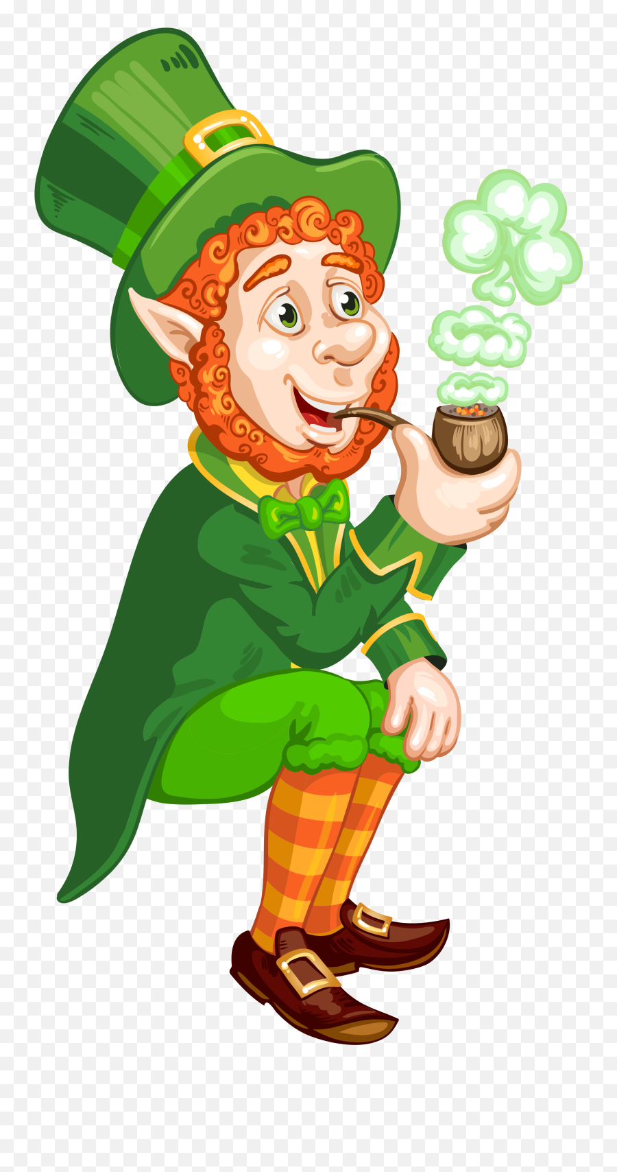 St Patrick Day Transparent Leprechaun With Pipe Png Picture - St Patricks Day Elf Emoji,St Patrick's Day Emoji