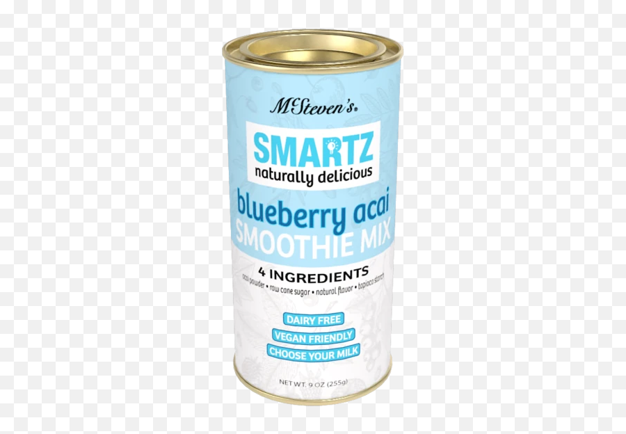 Smartz All - Natural Smoothie Blueberry Acai 9oz Round Tin Aluminum Can Emoji,Blueberry Emoji