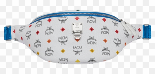 Medium Fursten Belt Bag In Skyoptic Stud Visetos White Mcm Lu - For Teen Emoji,Diamond Emoticon