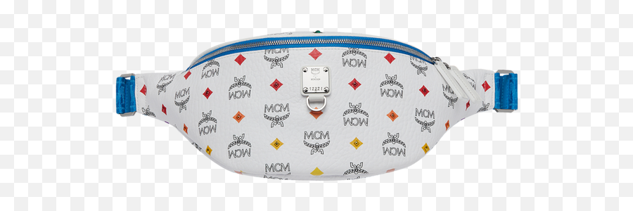 Medium Fursten Belt Bag In Skyoptic Stud Visetos White Mcm Lu - For Teen Emoji,Diamond Emoticon
