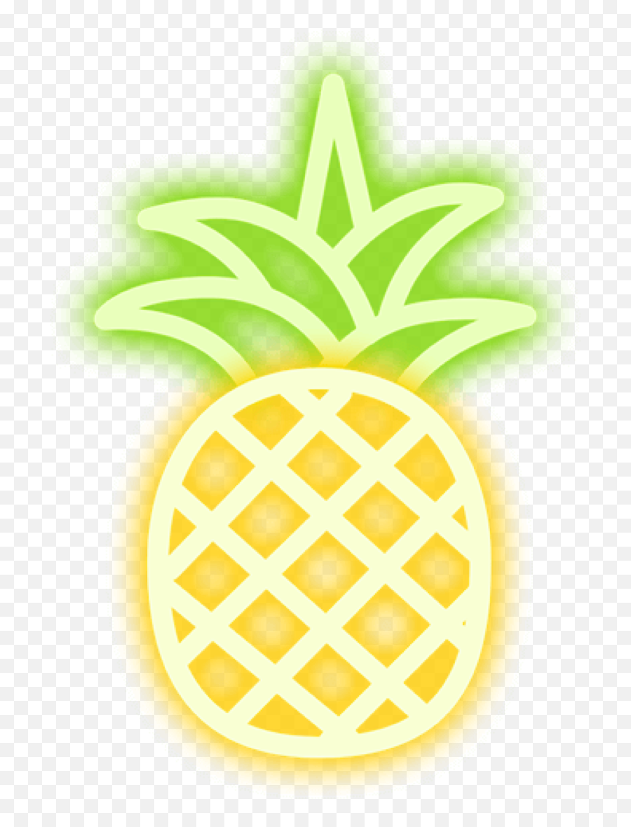 Fruits Stickers - Black Background Neon Pineapple Emoji,Emoji Fruit Snacks
