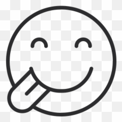 Face Savoring Food - Black And White Emoji Png Foody,Food Emoticon