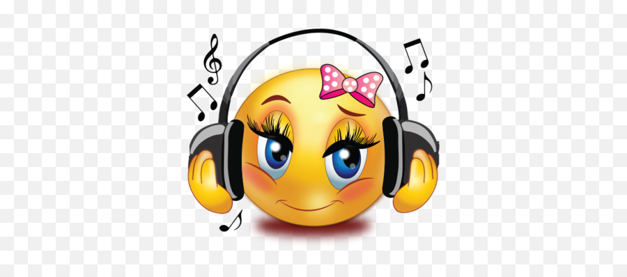 Girl Listen To Music Emoji - Listen To Music Emoji,Headphone Emoji