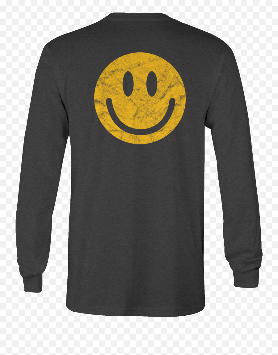 Details About Long Sleeve Tshirt Happy Yellow Smile Face Emoji - Shirts Peach Fall Casual Men,Happy Emoji