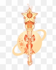 Download Hd Sailor Moon Clipart Stick - Sailor Venus Sailor Moon Wand Art Emoji,Wand Emoji