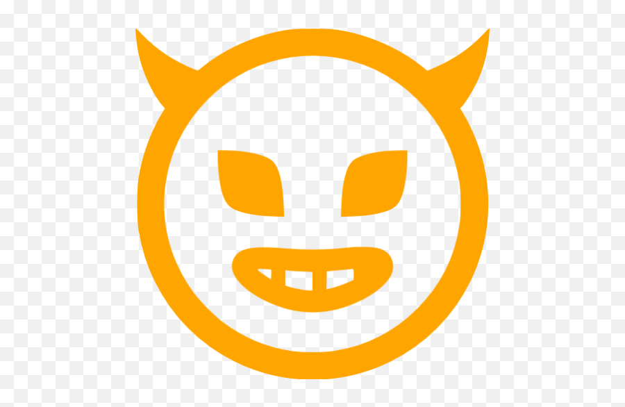 Orange Evil Icon - Evil Clipart Transparent Emoji,Evil Emoticon