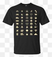 Travel Icon Ttravel Guide 40 Icons Sos Icon Speak Cotton T - Travellers T Shirt With 40 Icons Emoji,Sos Emoji