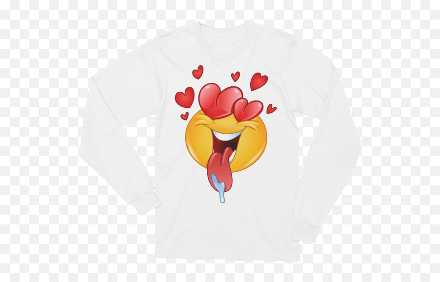 Unisex Love Emoji Long Sleeve T - Shirt Drool Face Meme,Boxing Glove Emoji