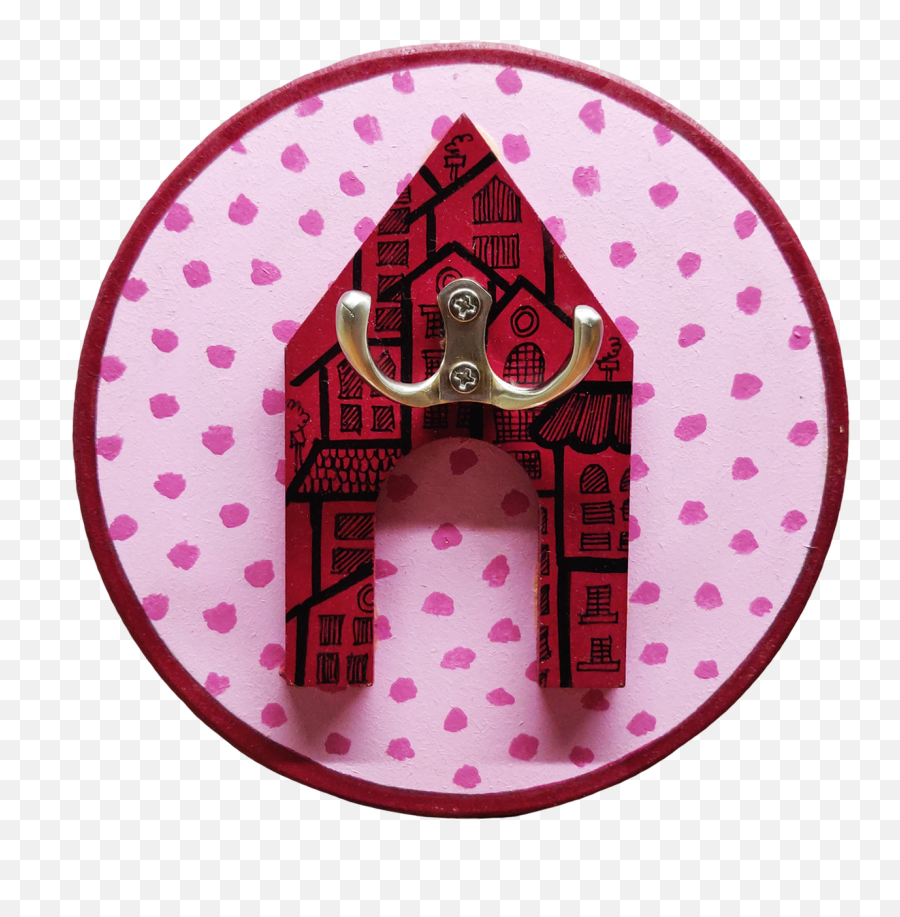 Exclusively Designed Handmade Pink Key Holder - Girly Emoji,Horseshoe Emoji
