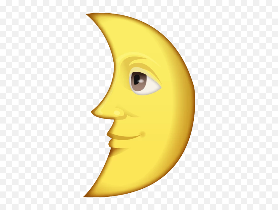 First Quarter Moon With Face Emoji - Emoji Image Moon,Moon Face Emoji