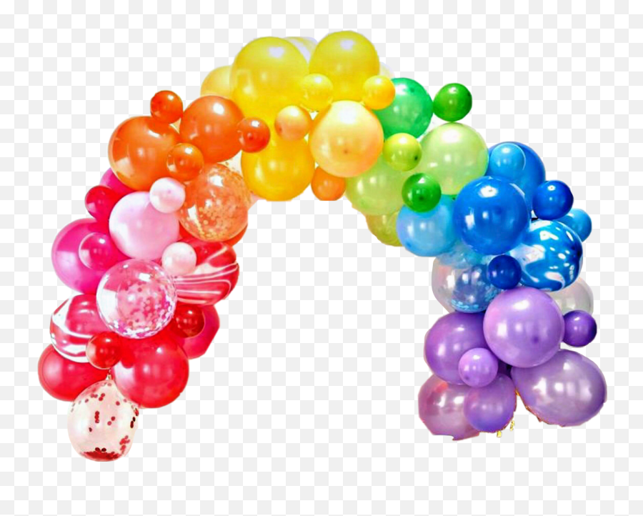 Colorful Arch Rainbow Freetoedit - Ginger Ray Rainbow Balloon Arch Emoji,Emoji Balloon Arch