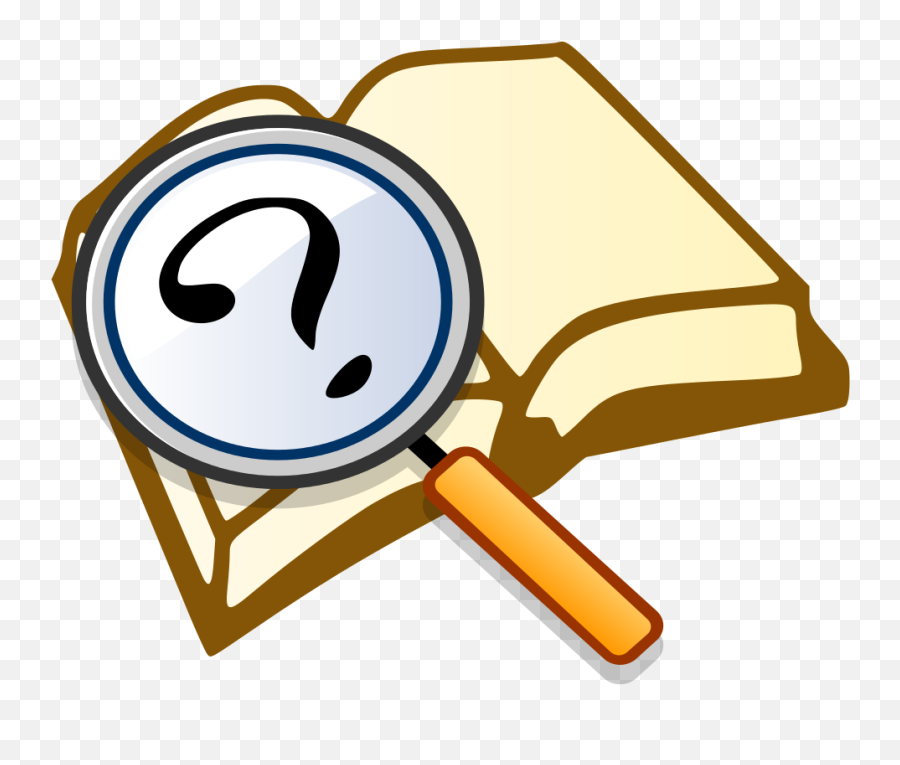 Question Book Magnify2 - Magnifying Glass And Book Clip Art Emoji,Question Mark Emoji