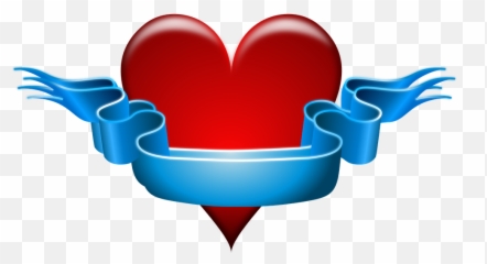 Free Valentines Day Heart Vectors - With Ribbon Design Png Emoji