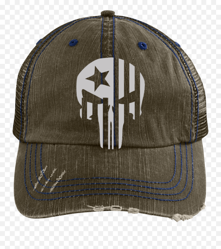 Punisher Skull Flag Distressed Cap Hat - Just One More Beer Hat Emoji,Usmc Flag Emoji