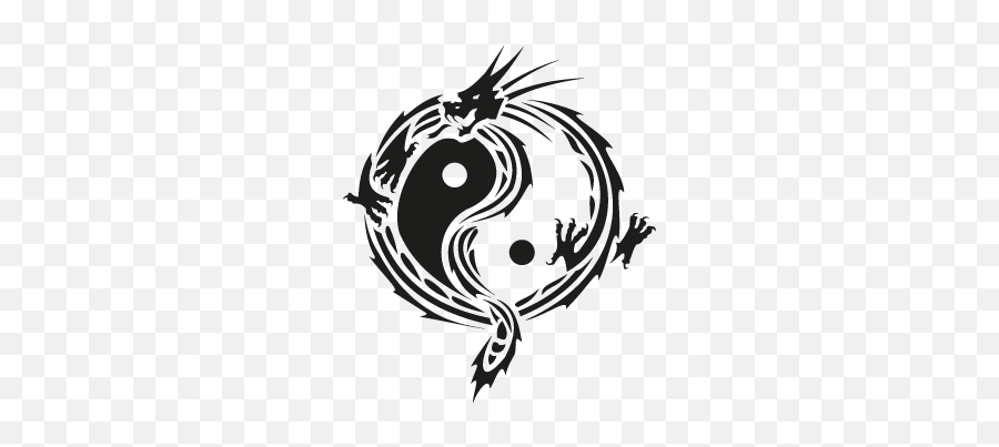 Yin Yang Dragon Vector Logo Pictures - Yin Yang Dragon Vector Emoji,Yin And Yang Emoji