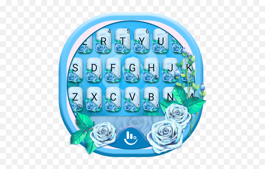 Blue Crystal Rose Keyboard Theme - Flower Theme Hack Cheats Touchpal Emoji,Flower Emoticons