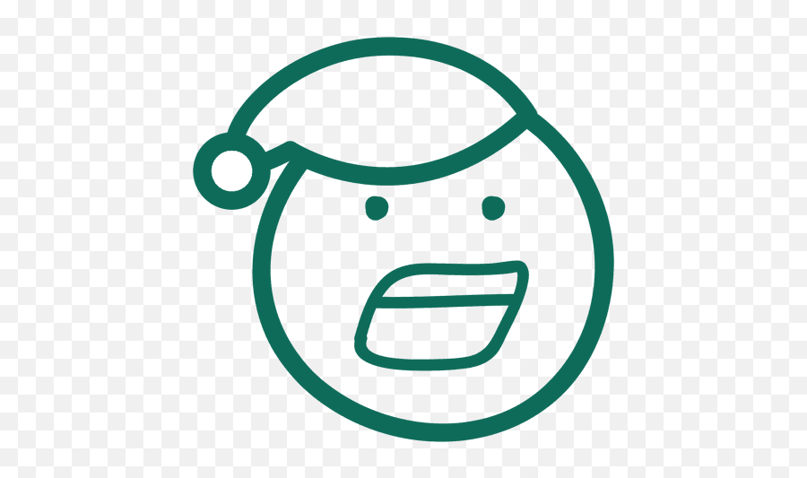 Yell Santa Claus Sombrero Cara Verde Trazo Emoticon 22 - Clip Art Emoji,Yell Emoji