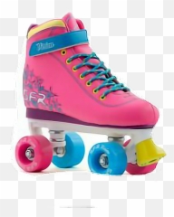 Skate Rollschuhepinkgelbblau - Roller Skates Sfr Emoji,Roller Skate Emoji