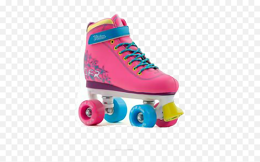Skate Rollschuhepinkgelbblau - Roller Skates Sfr Emoji,Roller Skate Emoji