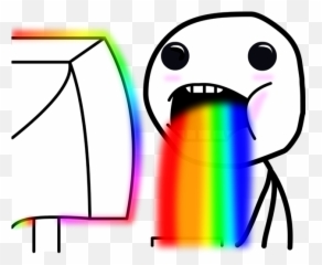 Surprised Omg - Rainbow Meme Face Full Size PNG Download Drool Emoji