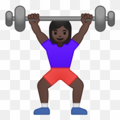 Dark Skin Tone Emoji - Woman Lifting Weights