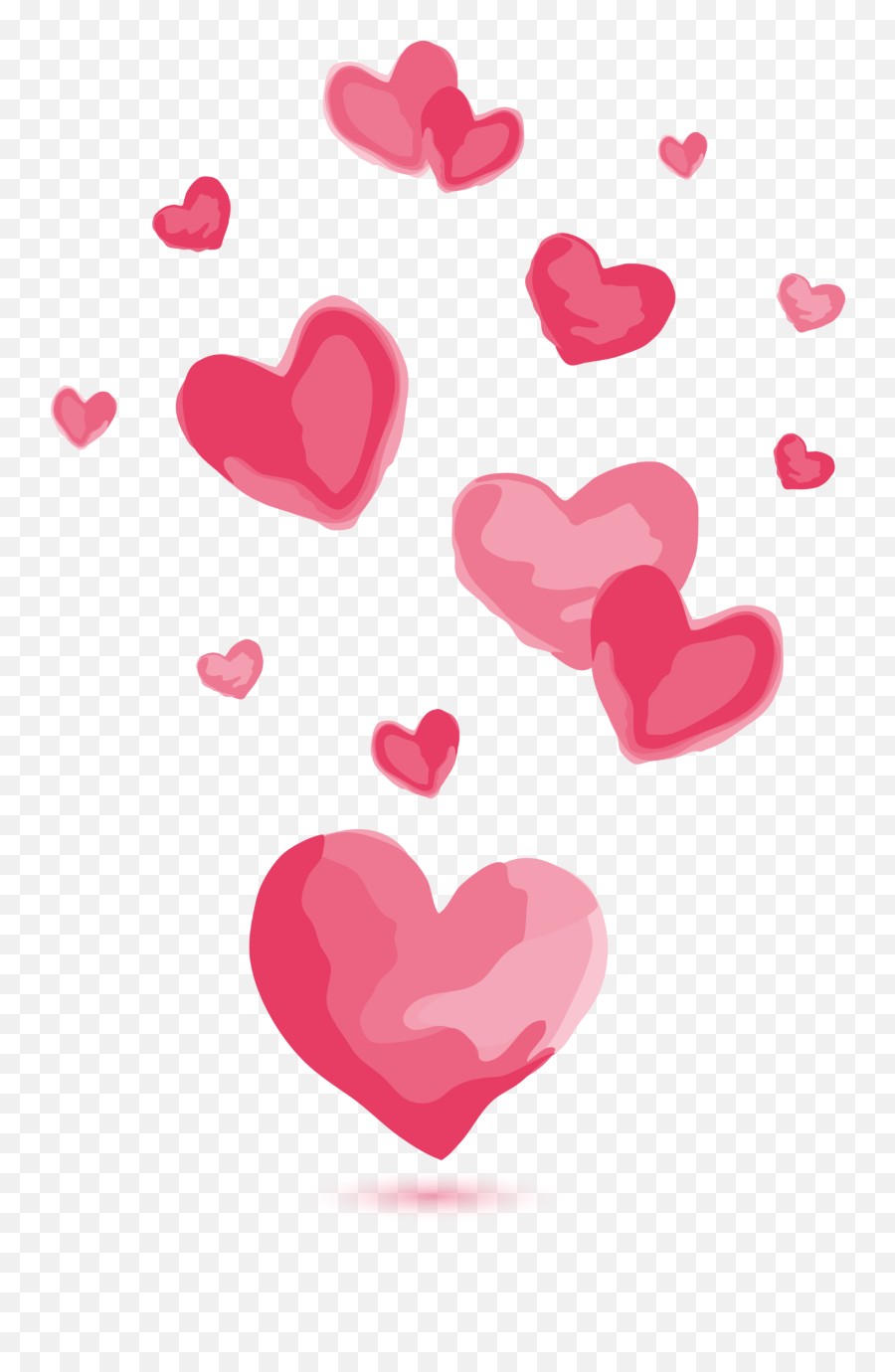 Watercolor Heart - Transparent Love Vector Png Emoji,Floating Hearts Emoji