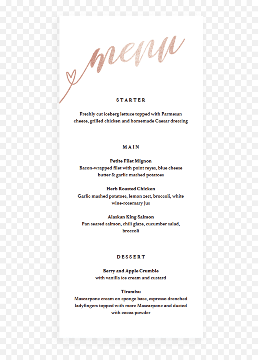 Rose Gold Dinner Party Menu Cards - Poster Emoji,Party And Chicken Emoji