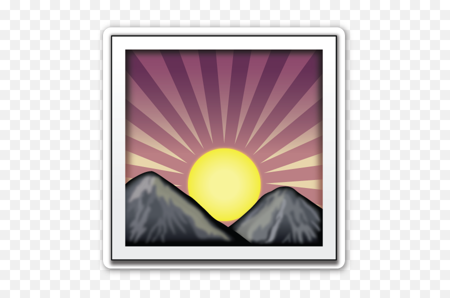 Sunrise Over Mountains - Sun Between Two Mountains Emoji,Volcano Emoji