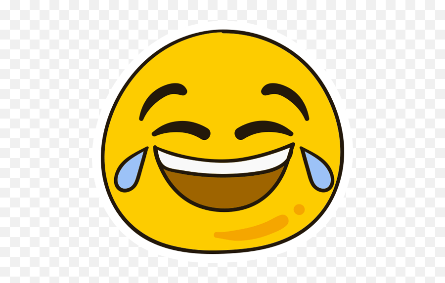 Smiley Laugh Out And Cry Sticker - Cry Sticker Emoji,Smile Cry Emoticon