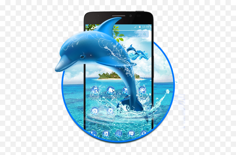 Aquatic Dolphin Mammals Theme - Smartphone Emoji,Dolphin Emoji Android
