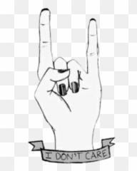 Stickers Rocknroll Hands Cool I Dont Care Girls Blackan - N Roll Emoji