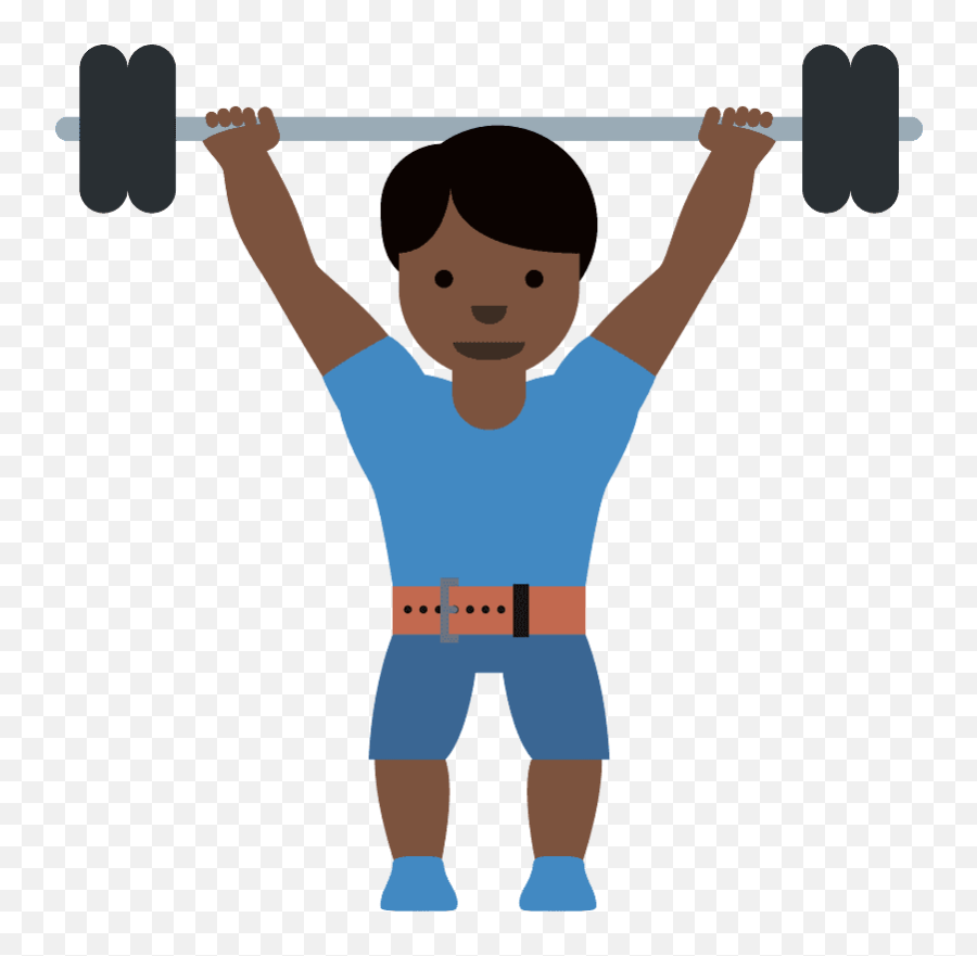 Man Lifting Weights Emoji Clipart - Mujer Levantando Pesas Dibujo,Weight Emoji