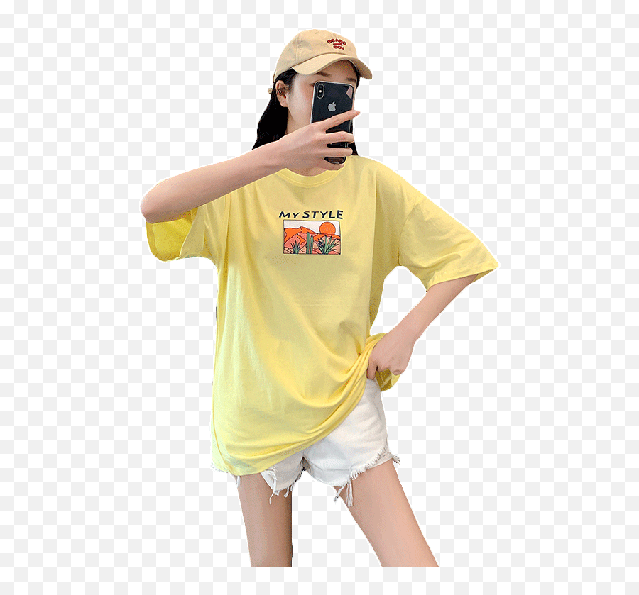 High Quality Loose Large Size Short Sleeve T - Shirt Round Neck Short Sleeve Emoji,Bottoming Emoji