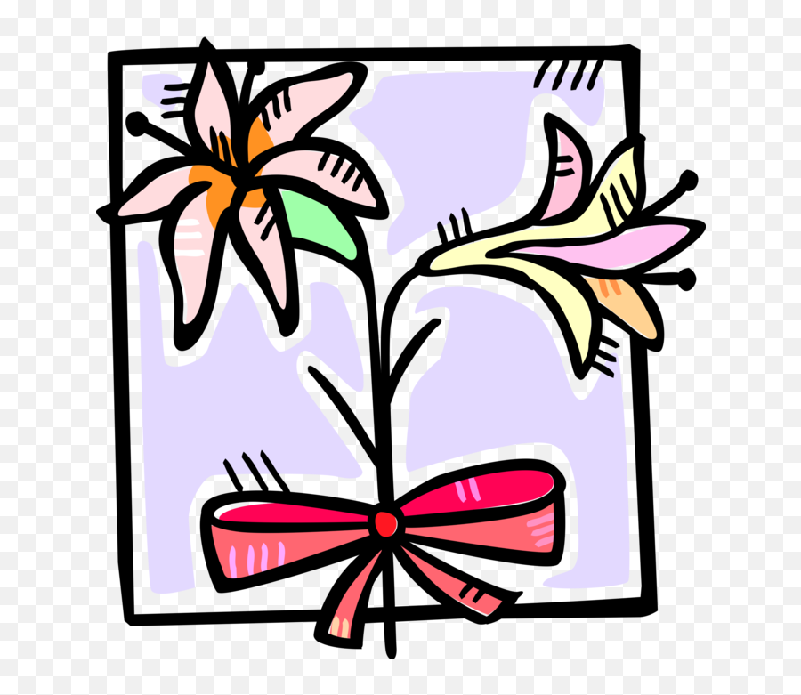 Vector Illustration Of Easter Lily Flower Symbol Of Clipart - Girly Emoji,Flower Emoji Vector